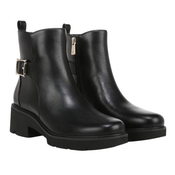 Naturalizer Womens Delilah Ankle Boots US 12 Wide EU 43 Black Leather NIB - Picture 1 of 12